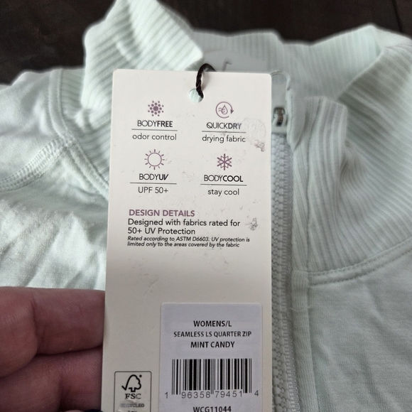 CALIA Seamless Golf Quarter-Zip Pullover Mint Candy Women's Large New Texas - Picture 3 of 12